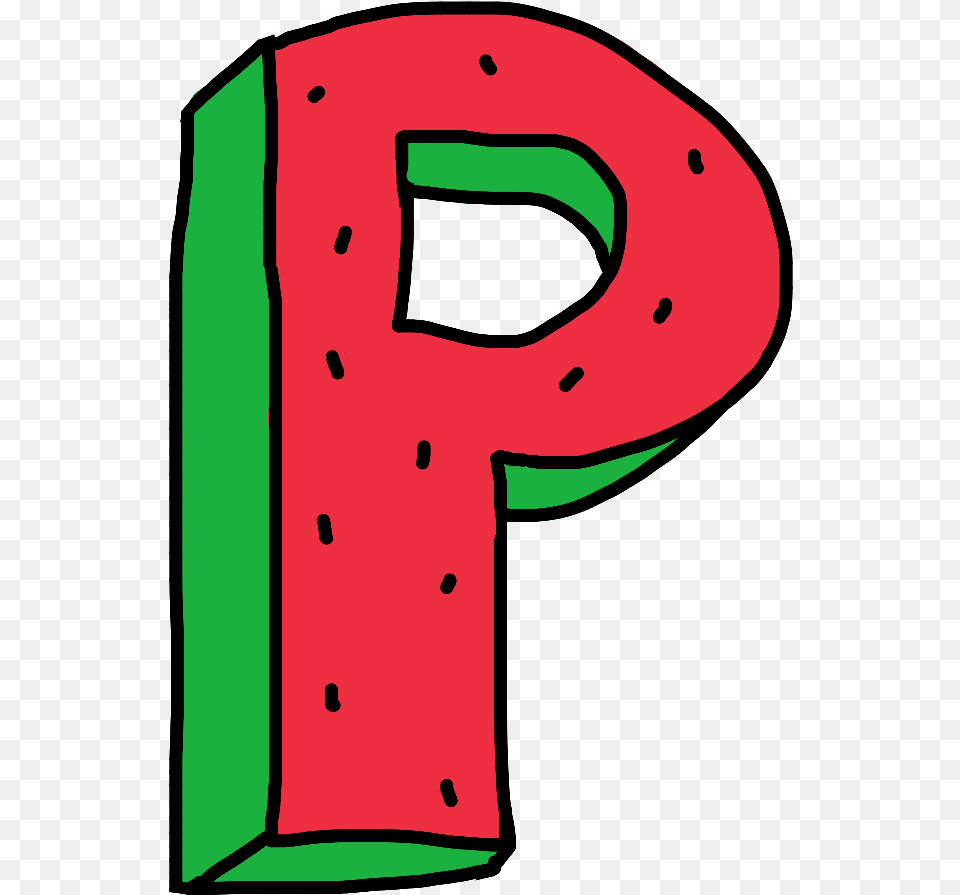 Letter P Of Oddfuture Zumiez Watermelon Melon Watermelon Letter A Alphabet, Number, Symbol, Text, Baby Free Png Download