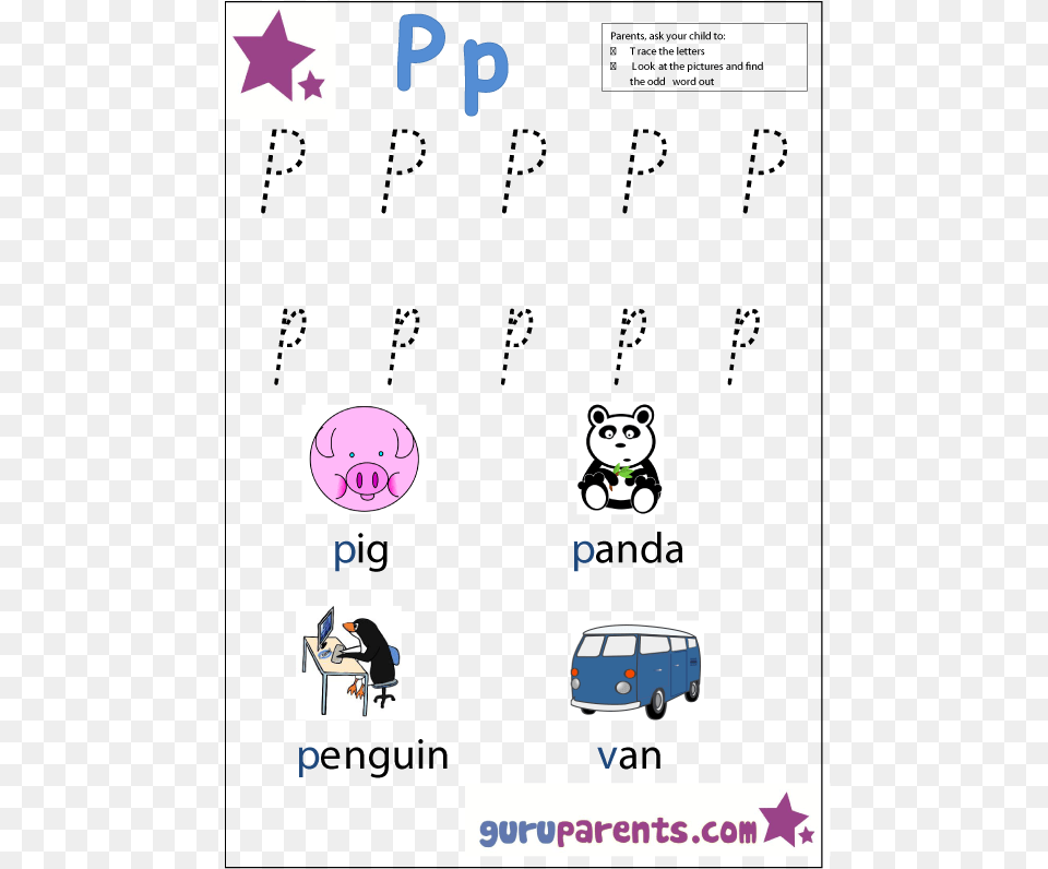 Letter P Worksheet Activities For Number, Person, Bus, Transportation, Vehicle Free Transparent Png