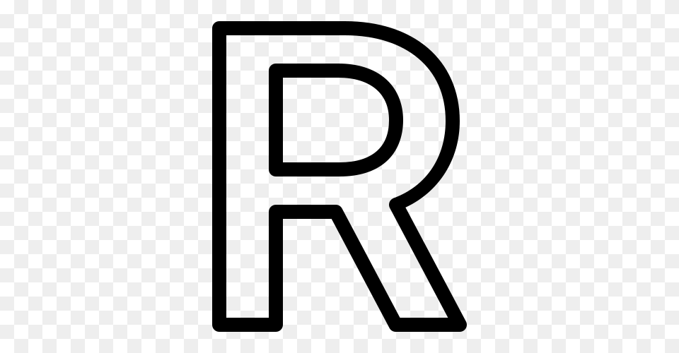 Letter R, Gray Png Image