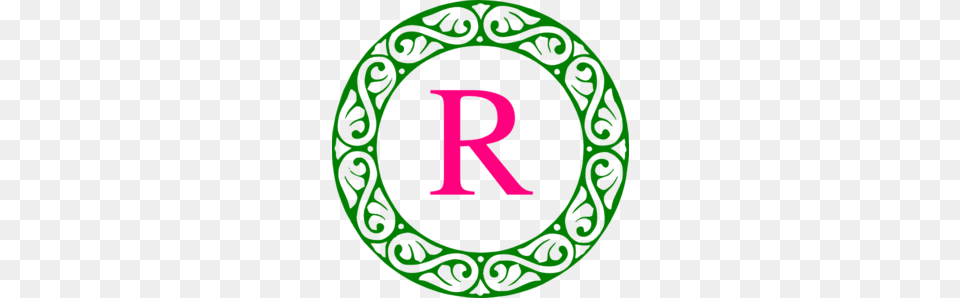 Letter R Monogram Clip Art, Green, Symbol, Number, Text Png Image