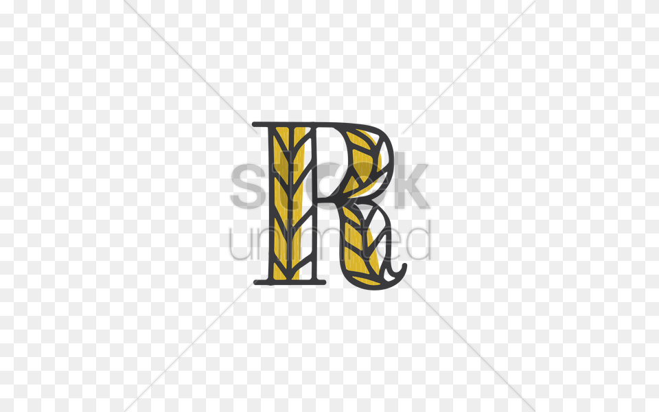 Letter R With Organic Grain Design Vector Light, Text Png Image