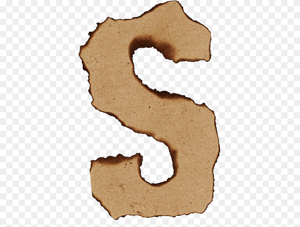 Letter S Of The Burned Paper Font Number, Bread, Food Png Image