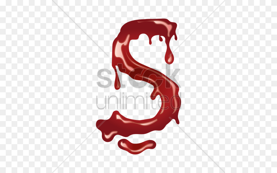 Letter S With Dripping Blood Vector Image, Food, Ketchup Free Png Download