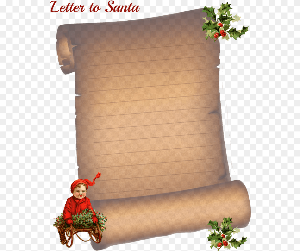 Letter To Santa Scroll, Text, Document, Baby, Face Free Png Download