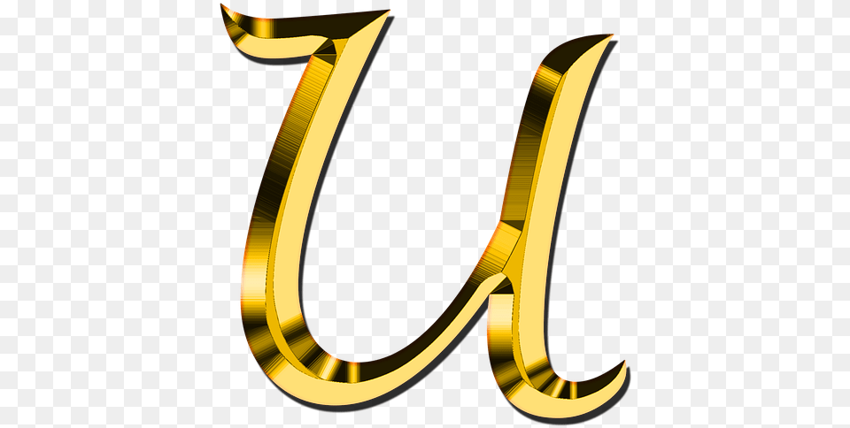Letter U Picture Transparent Background Gold Letter H, Smoke Pipe, Text, Symbol Free Png