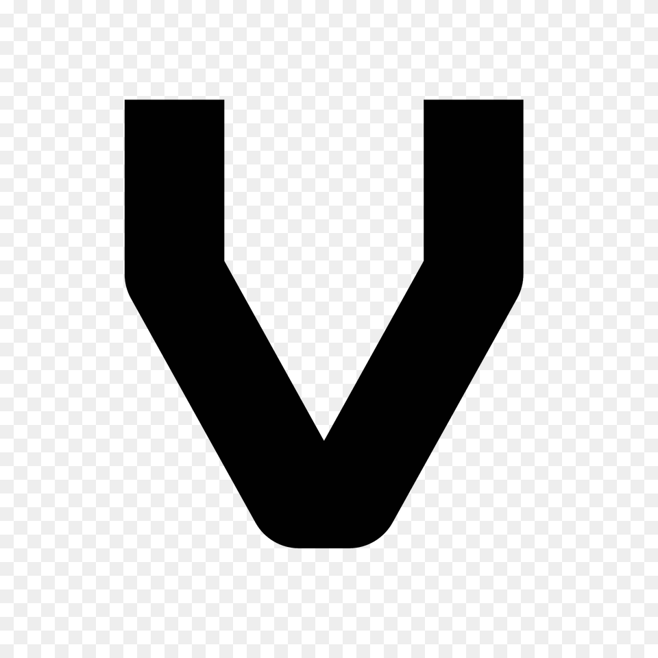 Letter V Icon, Gray Png Image