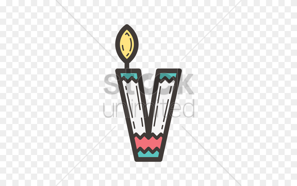 Letter V In Candle Design Vector Image, Light Free Png Download