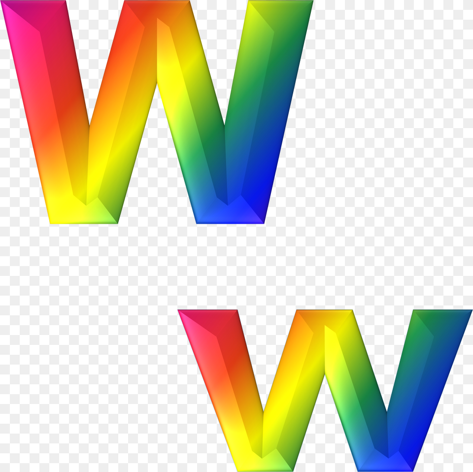 Letter W 3d Abc Alphabet Rainbow Clipart Letters Rainbow Alphabet, Art, Graphics, Lighting Free Png