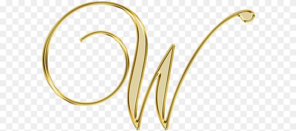 Letter W Image Gold Letter W, Accessories, Earring, Jewelry, Smoke Pipe Png