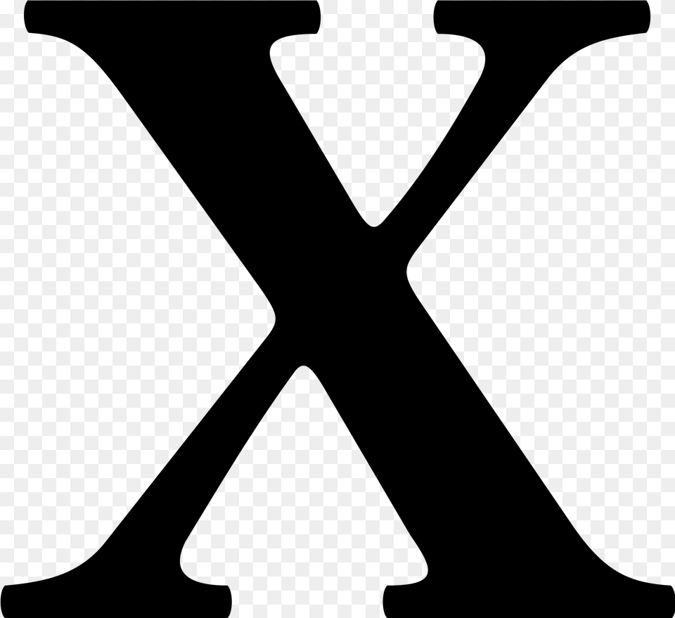 Letter X, Gray Free Transparent Png
