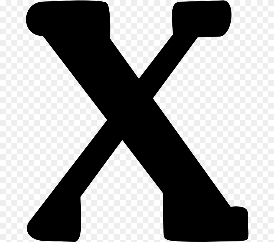 Letter X, Gray Png Image