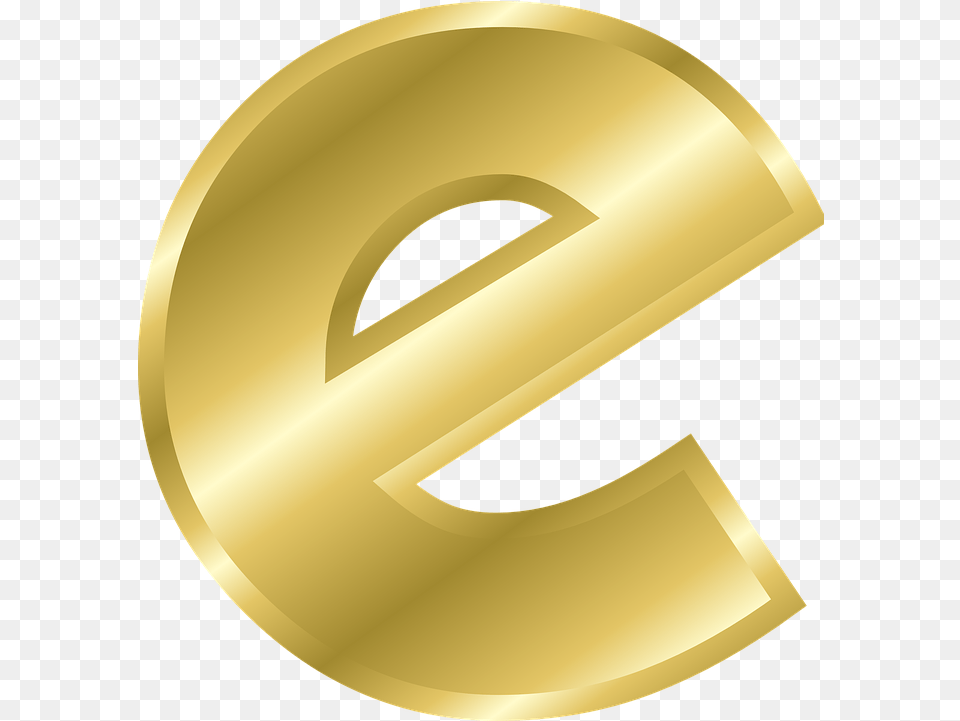 Lettera E 8 Image E In Gold Letters, Symbol, Text, Number, Disk Free Png