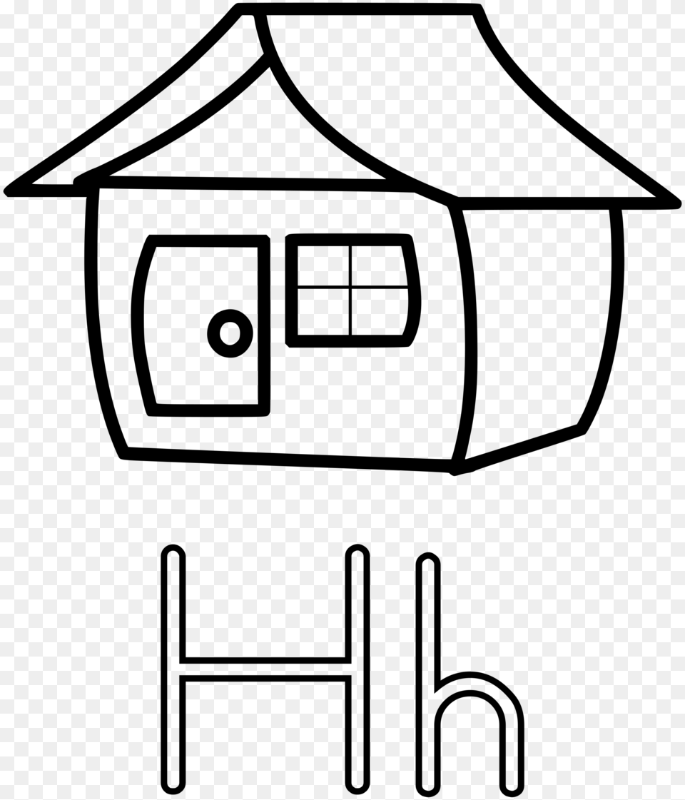Letters Letter H Coloring Page, Gray Free Png Download
