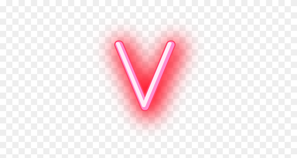 Letterv Letter Neonletter V Neon, Light, Food, Ketchup, Heart Free Png