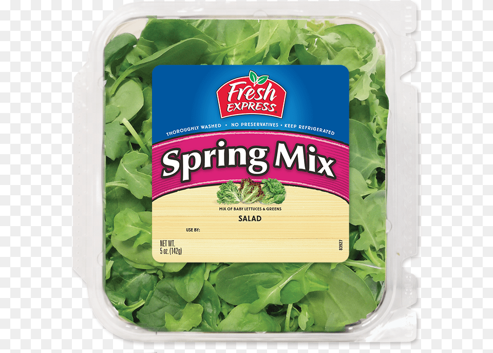 Lettuce Clipart Baby Spinach Fresh Express Spring Mix Salad 5 Oz Bag, Food, Leafy Green Vegetable, Plant, Produce Png Image