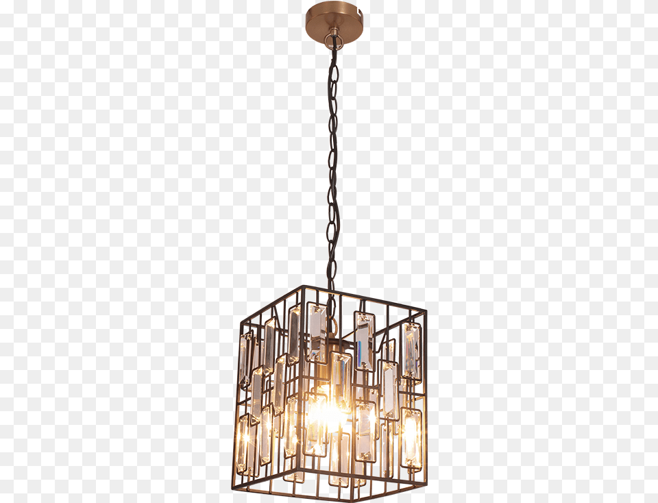 Leve Un Cristal Iluminacin Industrial Vintage Colgante Chandelier, Lamp, Light Fixture Png Image