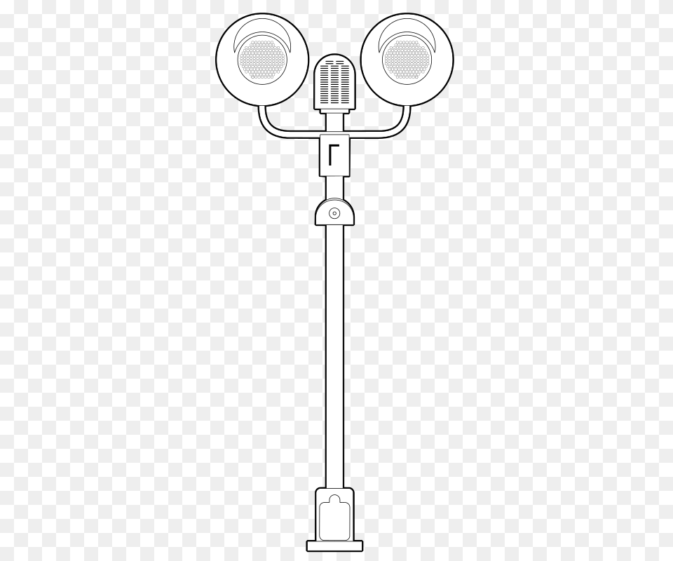 Level Crossing Flashing Lights Outline By Rones, Electrical Device, Microphone Png Image