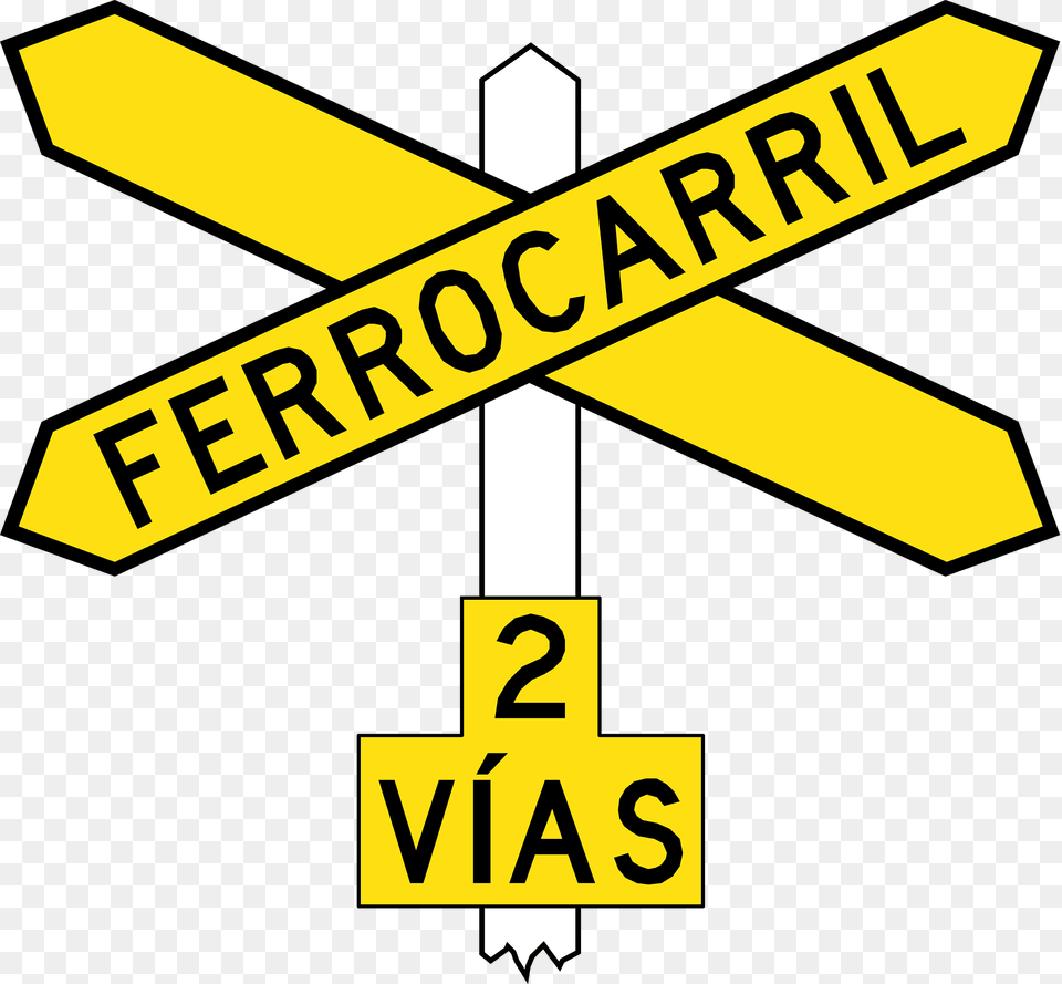 Level Crossing Multiple Tracks Sign In Chile Clipart, Symbol, Road Sign Png Image