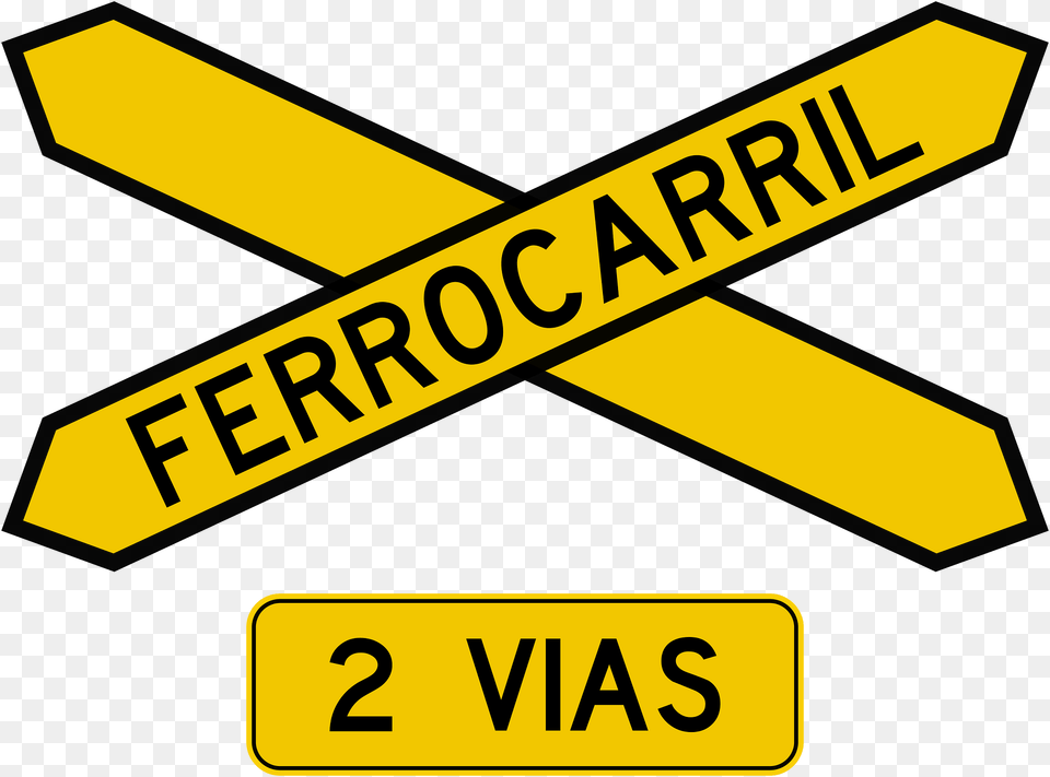 Level Crossing Multiple Tracks Sign In Colombia Clipart, Symbol, Road Sign Free Transparent Png