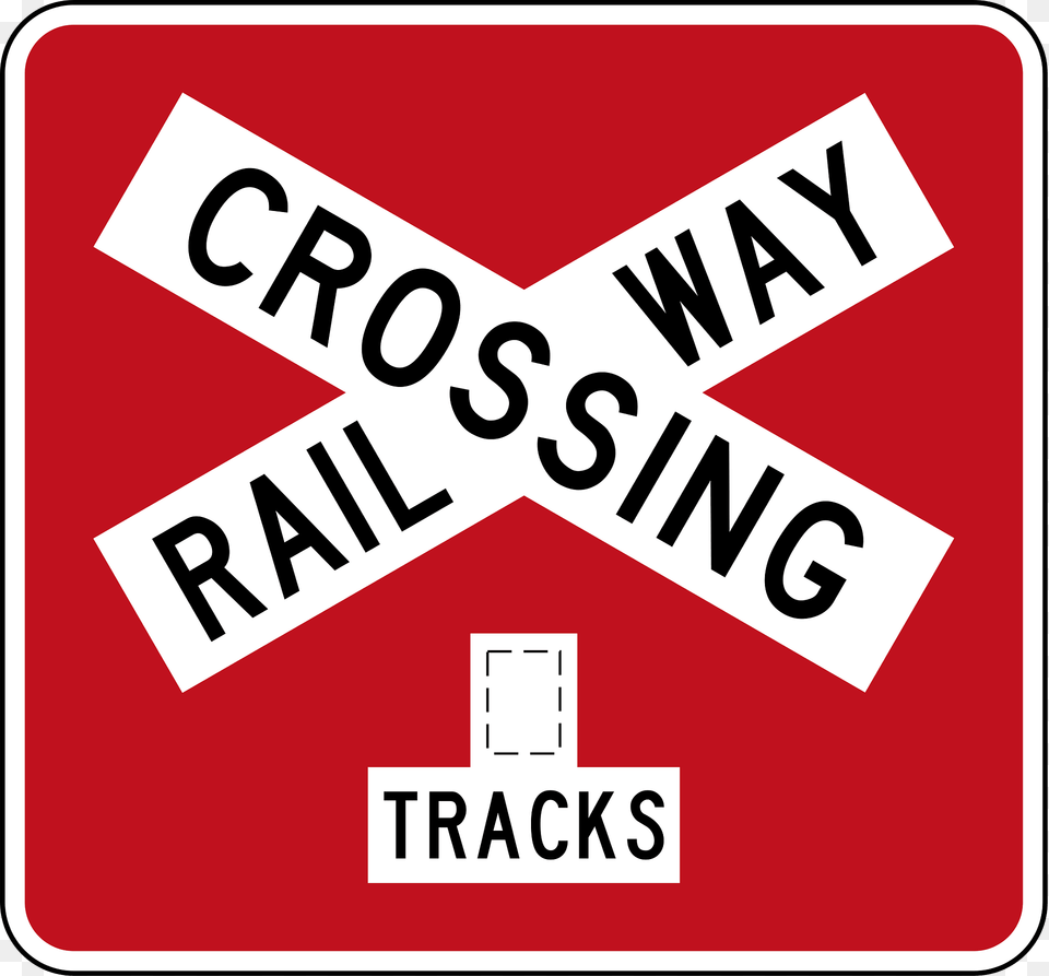 Level Crossing Multiple Tracks Sign In New Zealand Clipart, Symbol, Road Sign, First Aid Free Png