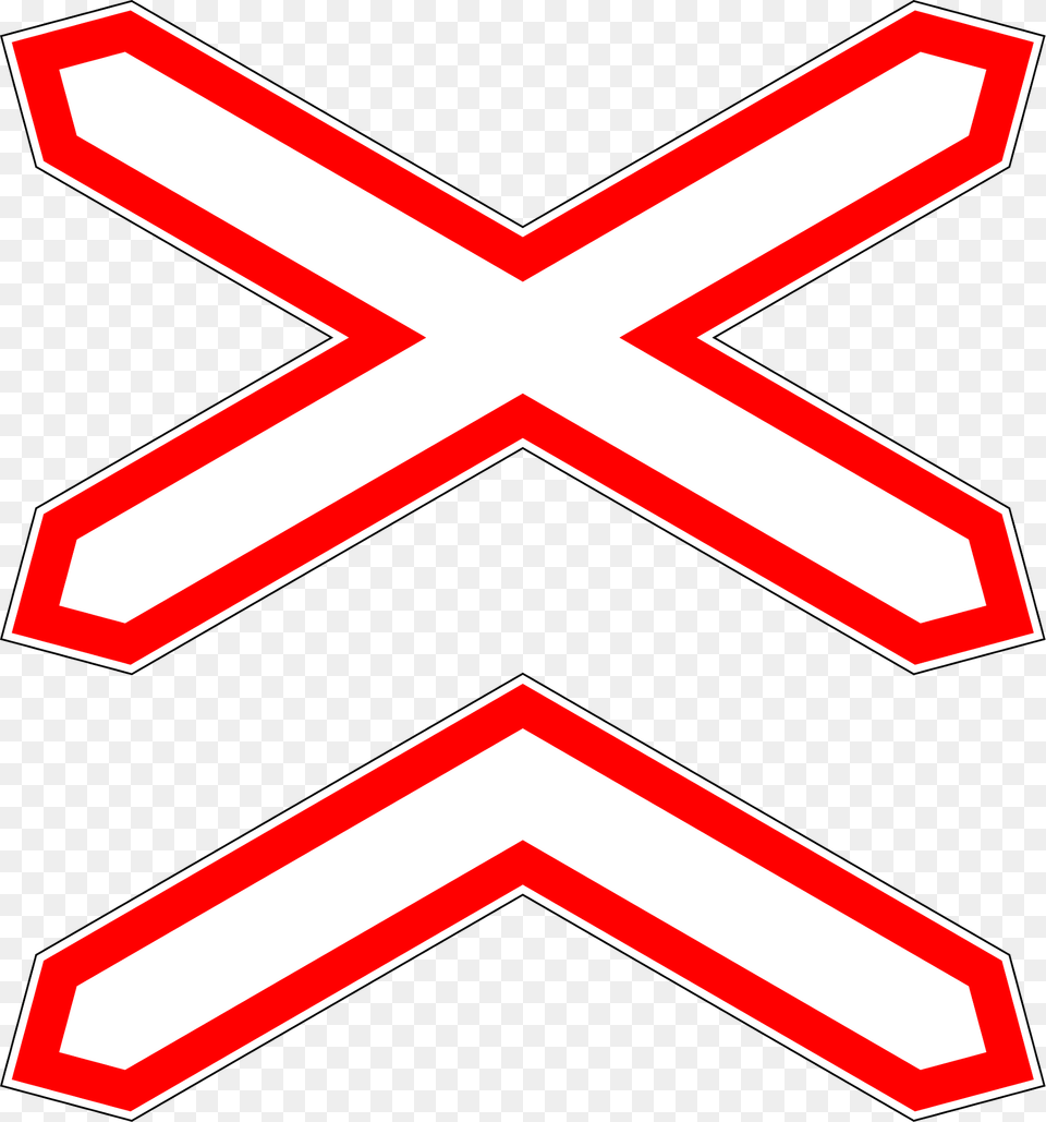 Level Crossing Multiple Tracks Sign In Russia Clipart, Symbol, Dynamite, Weapon Png