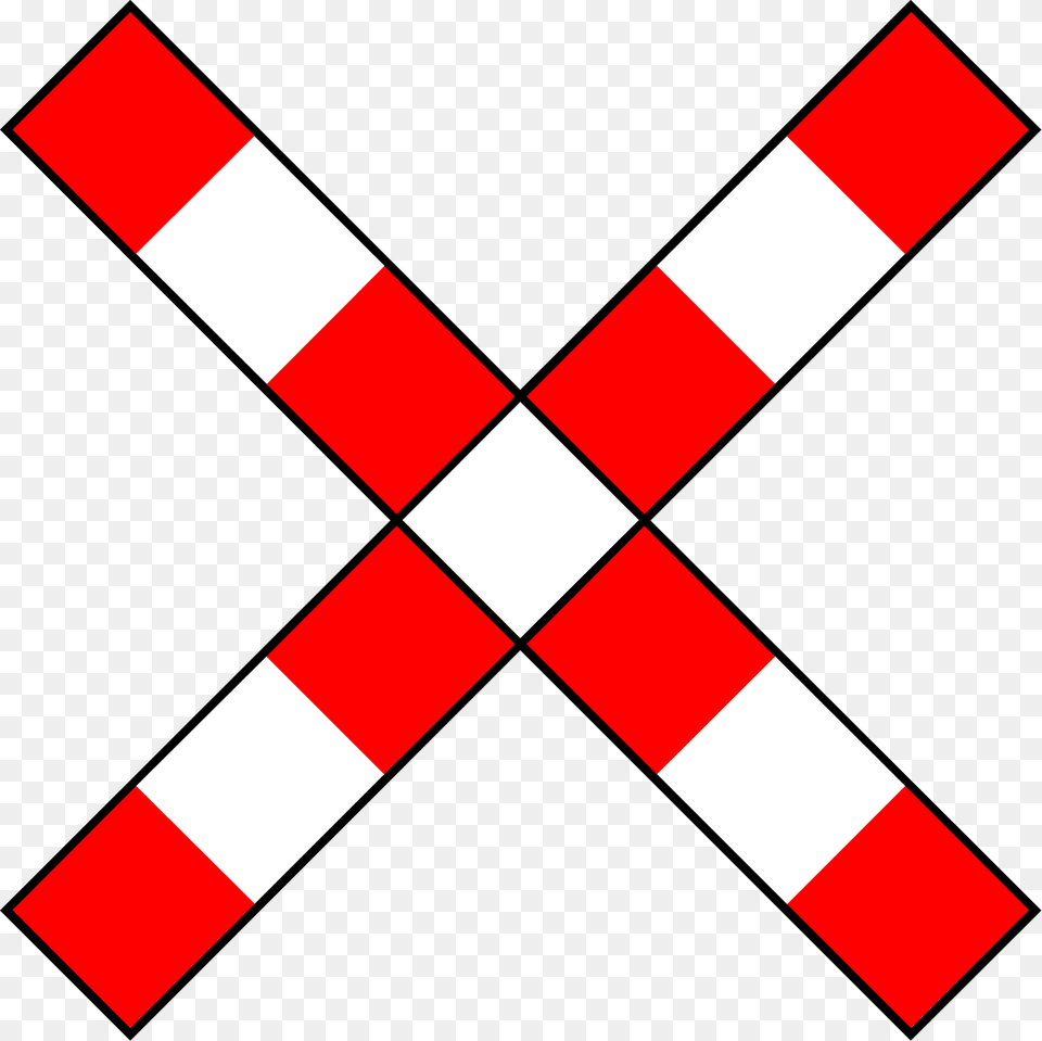 Level Crossing One Track Sign In Belgium Clipart, Fence, Flag Png