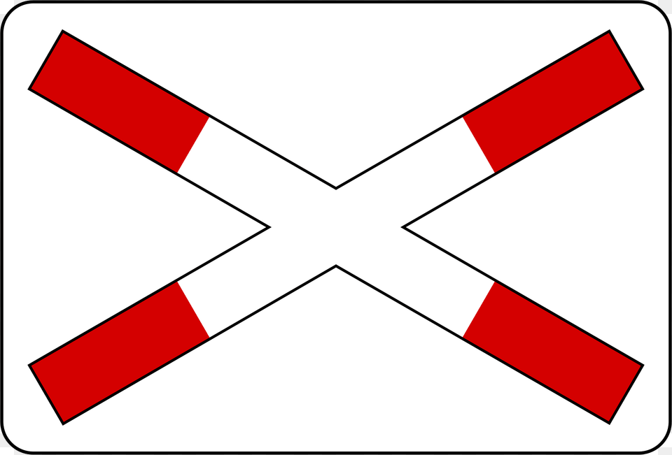 Level Crossing One Track Sign In Slovenia Clipart, Fence Png