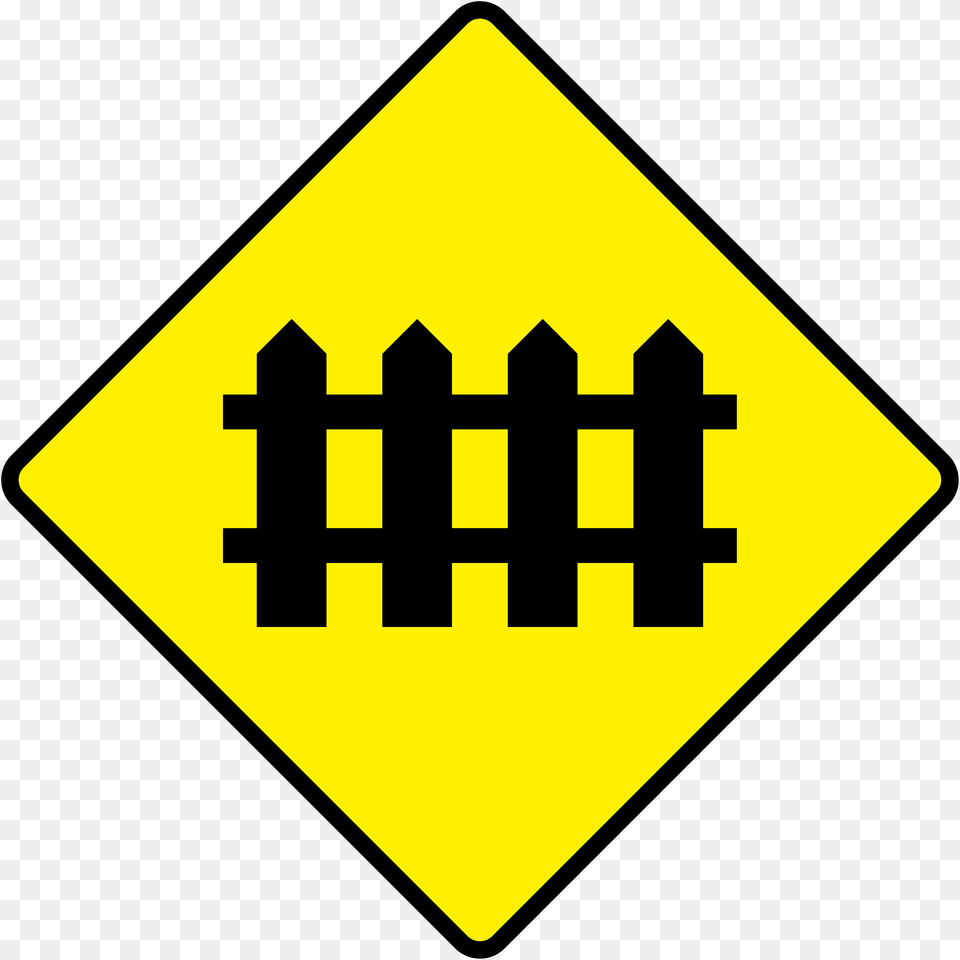 Level Crossing With Barriers Ahead Sign In Ireland Clipart, Symbol, Road Sign Free Png