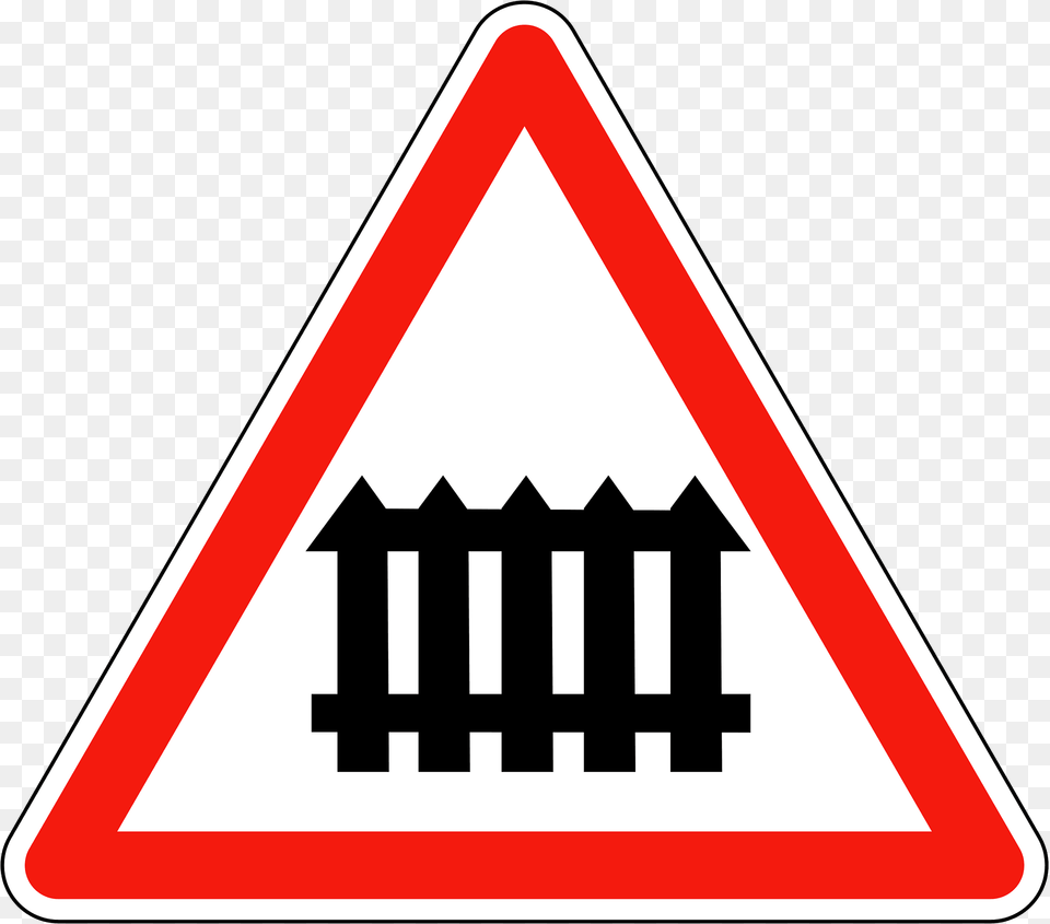 Level Crossing With Gates Clipart, Sign, Symbol, Road Sign Free Png