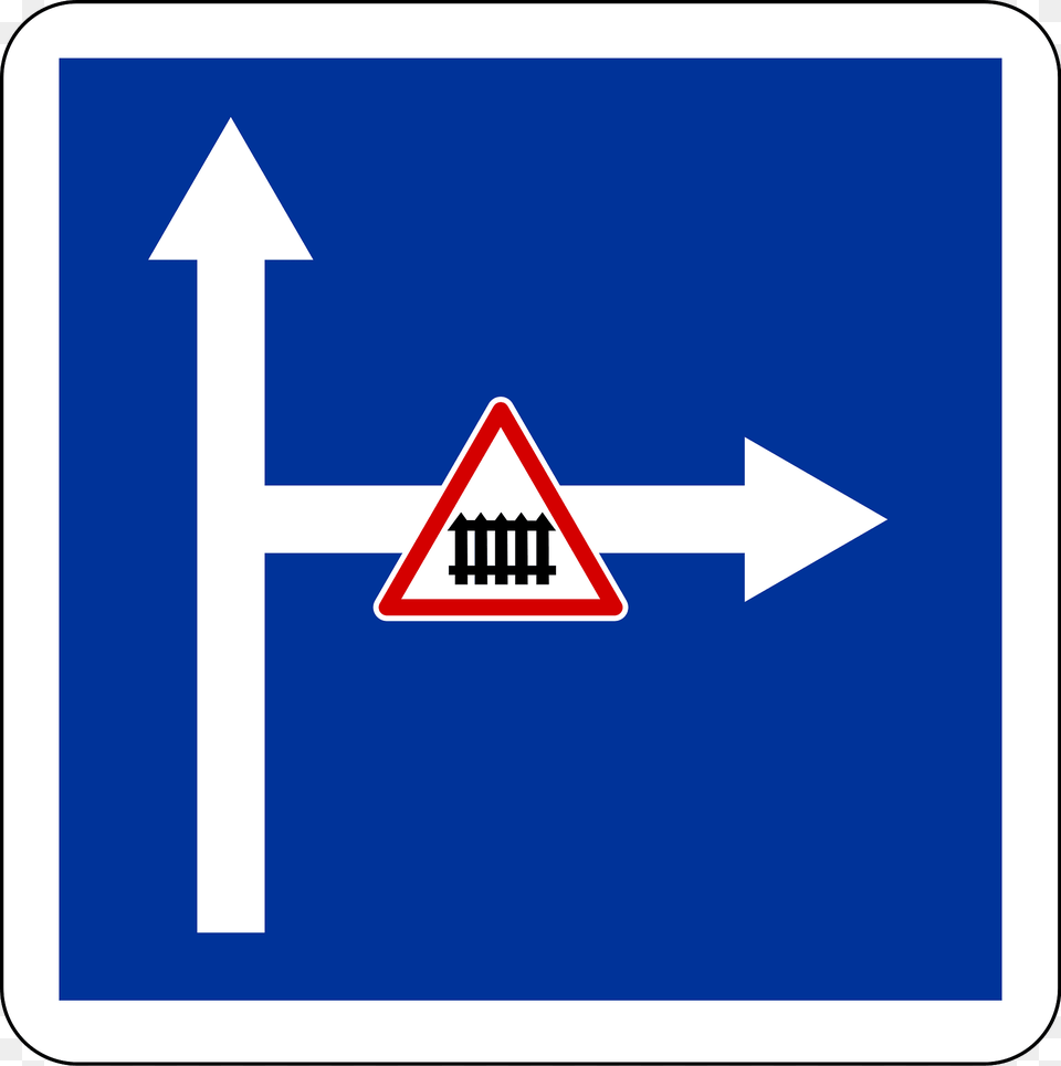Level Crossing With Gates On Side Road Clipart, Sign, Symbol, Road Sign Free Transparent Png