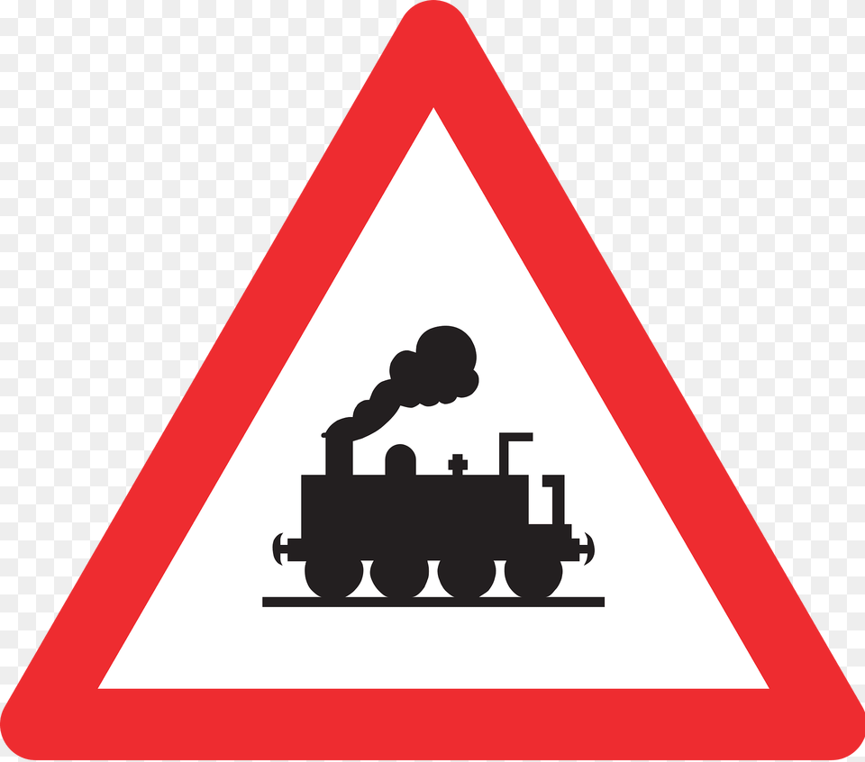 Level Crossing Without Barriers Ahead Sign In Switzerland Clipart, Symbol, Machine, Wheel, Road Sign Free Png Download