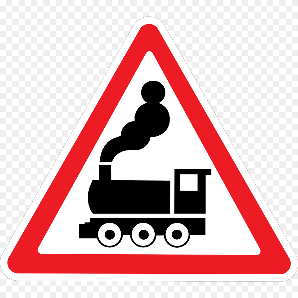 Level Crossing Without Barriers Ahead Sign In Ukraine Clipart, Symbol, Road Sign Free Png Download
