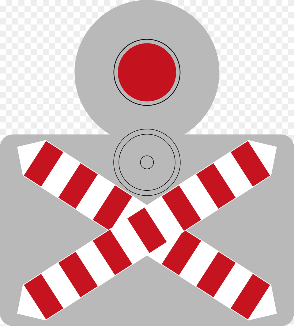 Level Crossing Without Gates And With A Flashing Red Warning Light Single Track Clipart, Fence Png Image
