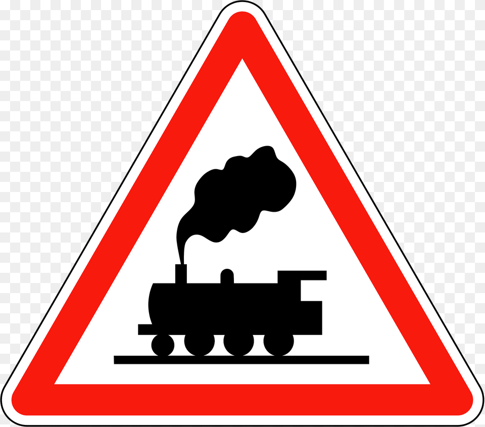 Level Crossing Without Gates Clipart, Sign, Symbol, Road Sign Free Png