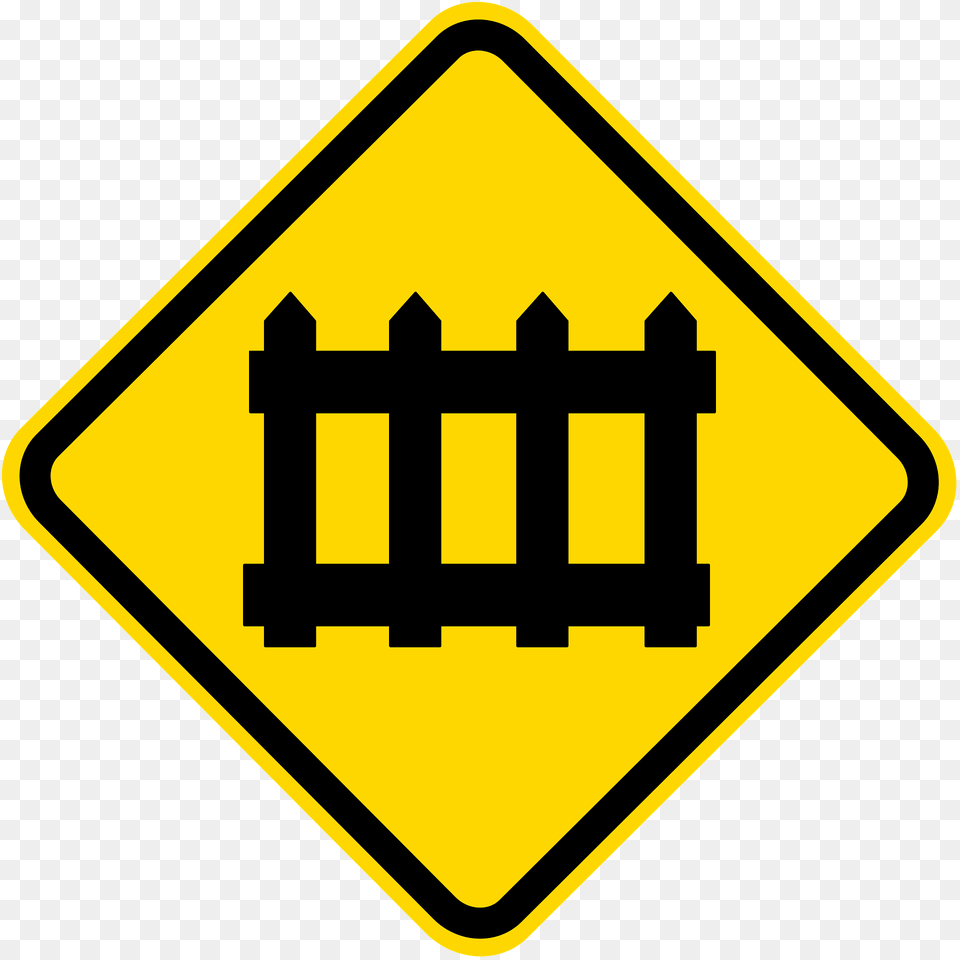 Level Railroad Crossing With Barriers Ahead Sign In Brazil Clipart, Symbol, Road Sign, Blackboard Free Transparent Png
