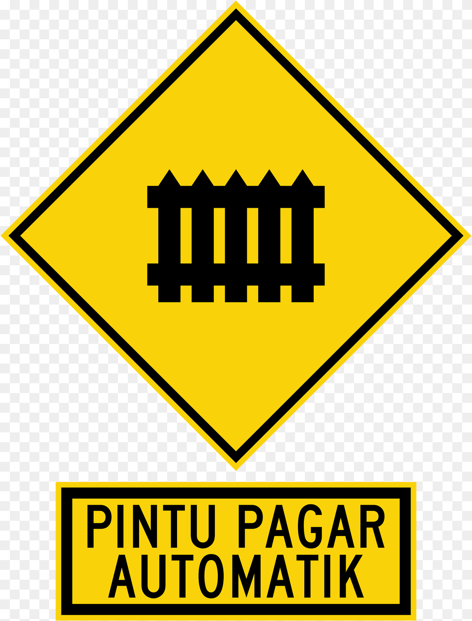 Level Railroad Crossing With Barriers Ahead Sign In Malaysia Clipart, Symbol, Road Sign Png