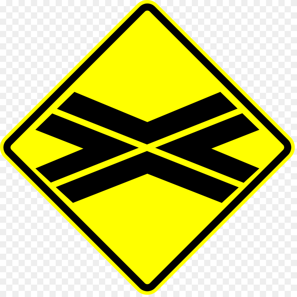 Level Railroad Crossing With Barriers Ahead Sign In Panama Clipart, Symbol, Road Sign Free Png