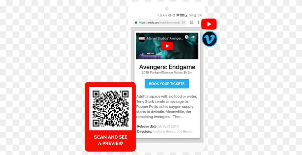 Leverage Qr Codes For Print Media To Create Dynamic User Qr Code For Videos, Qr Code, Text, Electronics, Phone Png Image