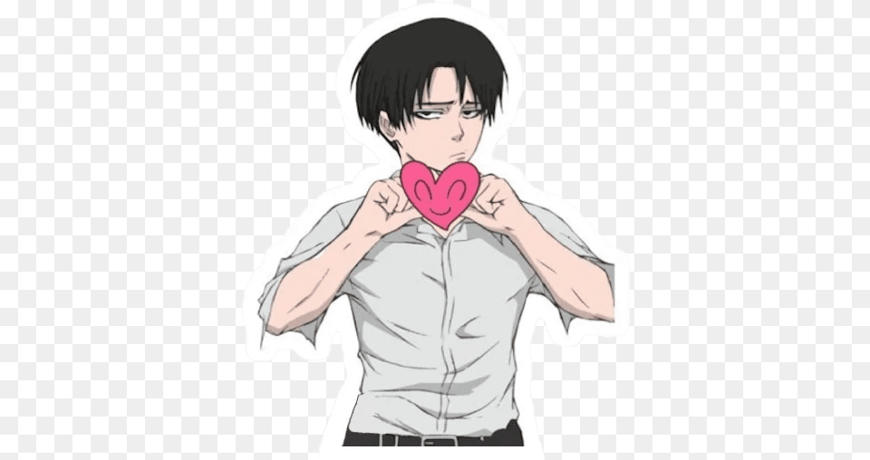 Levi Ackermanu201d Stickers Set For Telegram Attack On Titan Levi Heart, Adult, Publication, Person, Woman Png