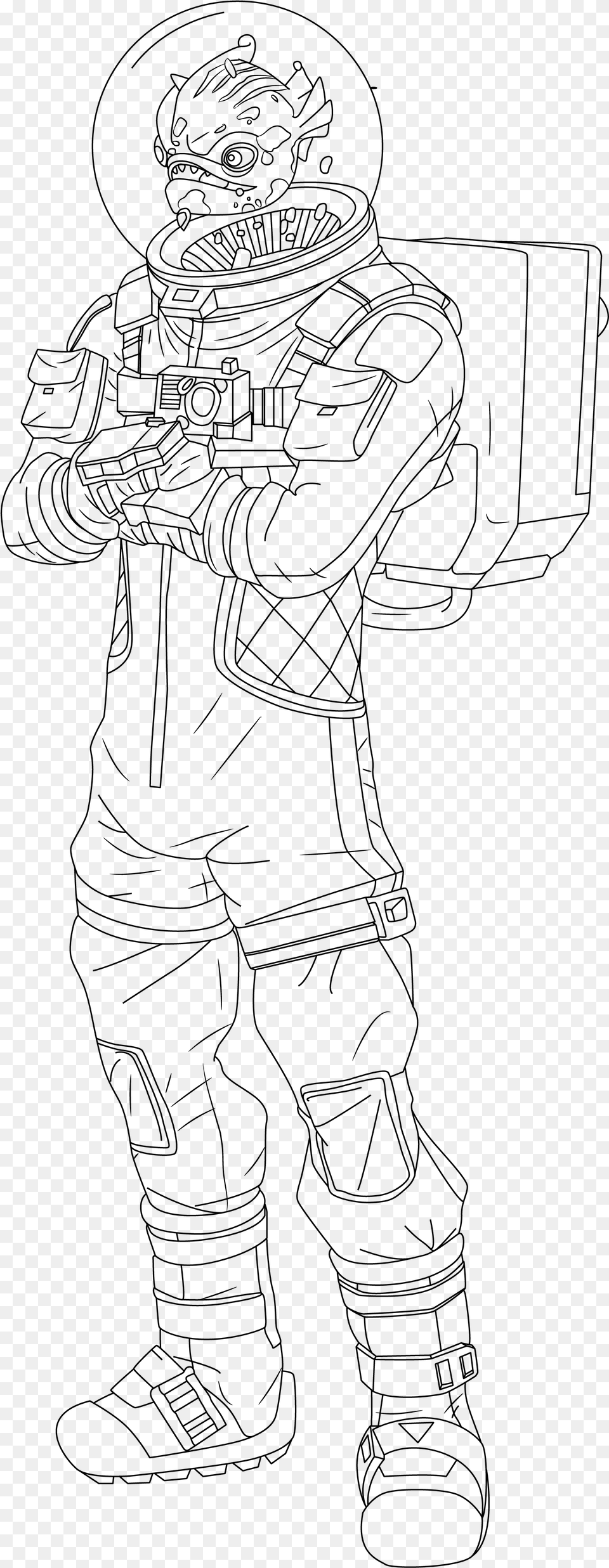 Leviathan Fortnite Coloring Page, Gray Free Png