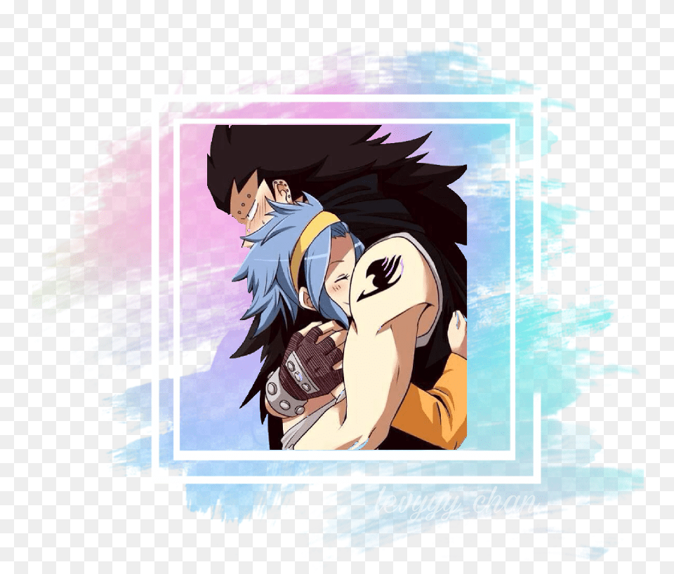 Levy Gajeel Gajeel X Levy Hug, Book, Comics, Publication, Person Png Image