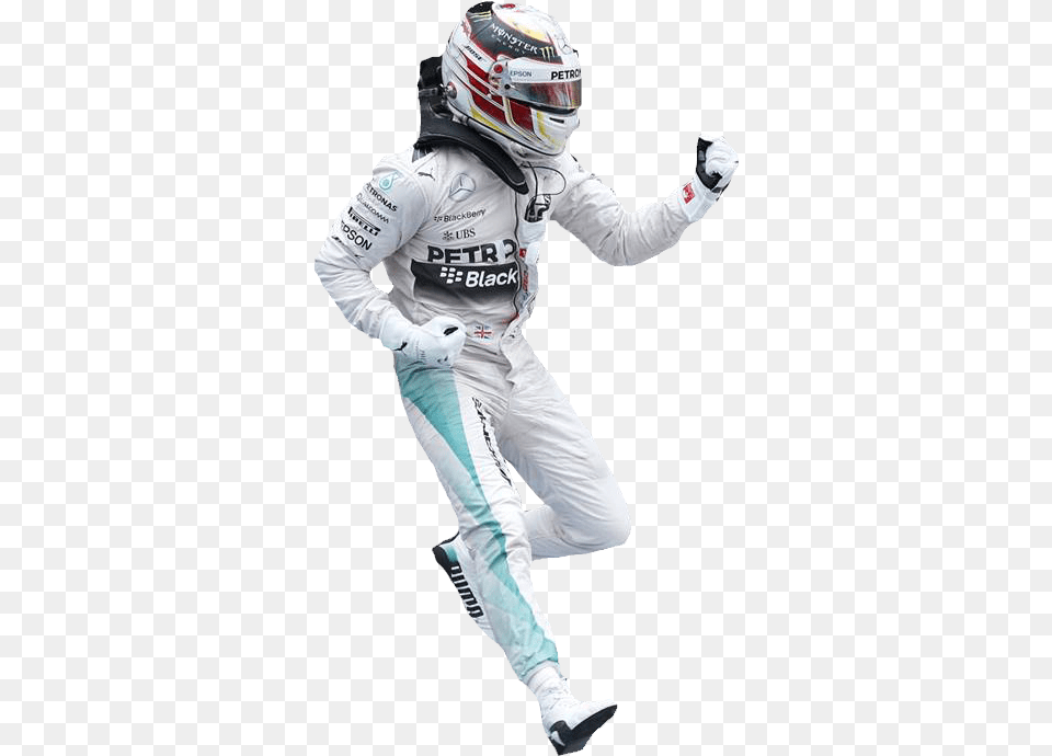Lewis Hamilton Happy Jump Lewis Hamilton No Background, Helmet, Adult, Person, Man Png Image