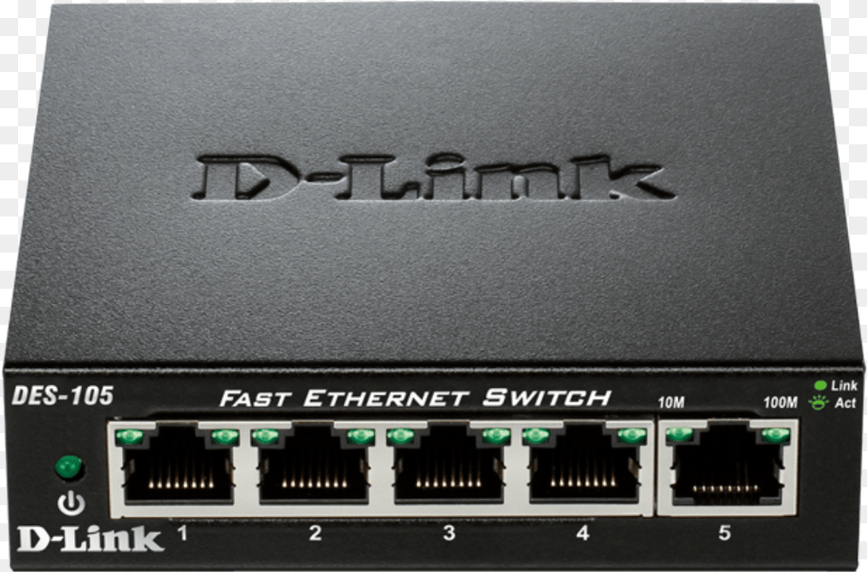 Lfront D Link Des 105 Switch 5 Ethernet Ports, Electronics, Hardware, Computer Hardware, Hub Png