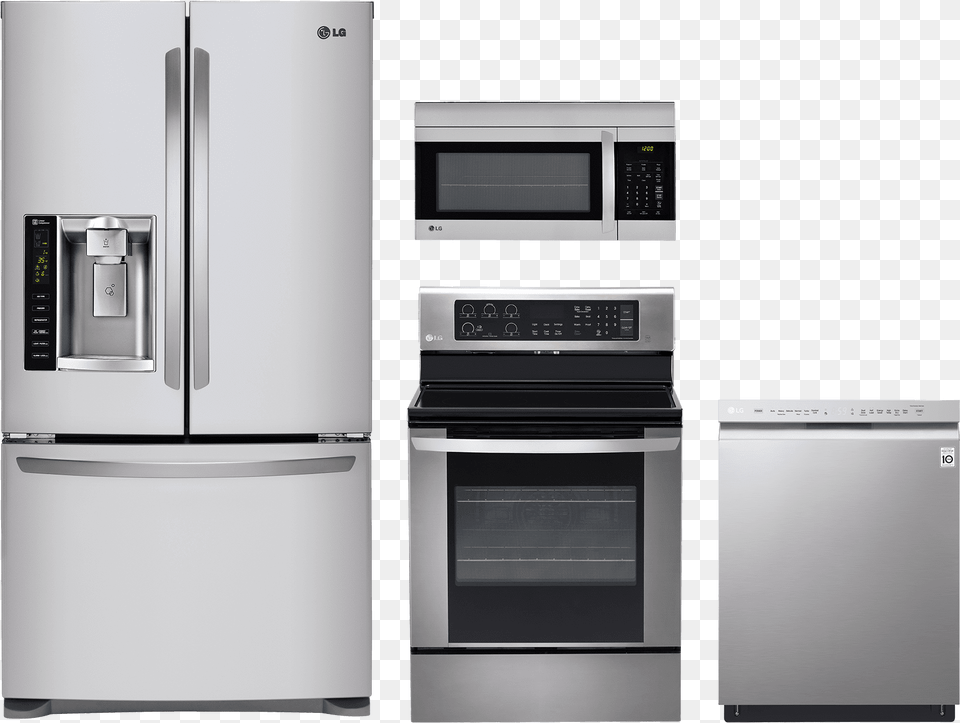 Lg 4 Piece Kitchen Suite, Appliance, Device, Electrical Device, Refrigerator Free Png Download