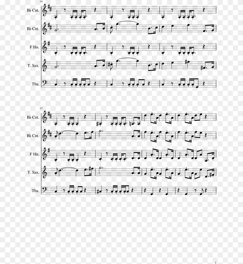 Lg Sheet Music 3 Of 10 Pages Trumpet, Gray Free Png