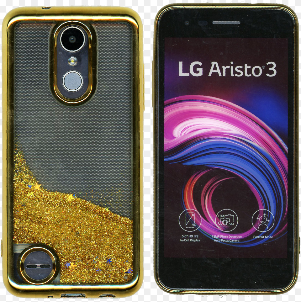 Lg Aristo 2 Mm Electroplated Water Glitter Case With Smartphone, Electronics, Mobile Phone, Phone Free Png Download