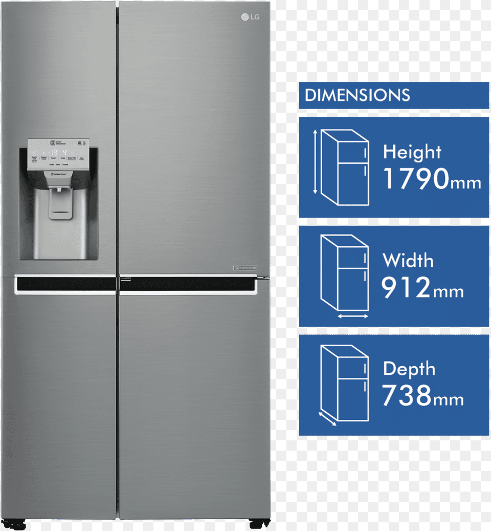 Lg Gsm760pzxz American Fridge Freezer Westinghouse 702l French Door Fridge, Appliance, Device, Electrical Device, Refrigerator Free Png Download
