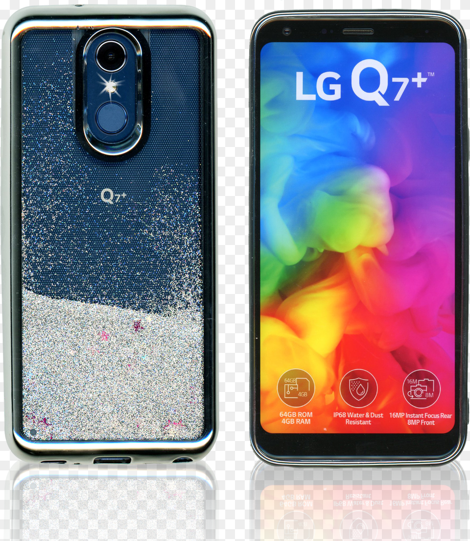 Lg Q7 Plusq7 Mm Electroplated Water Glitter Silver Png Image