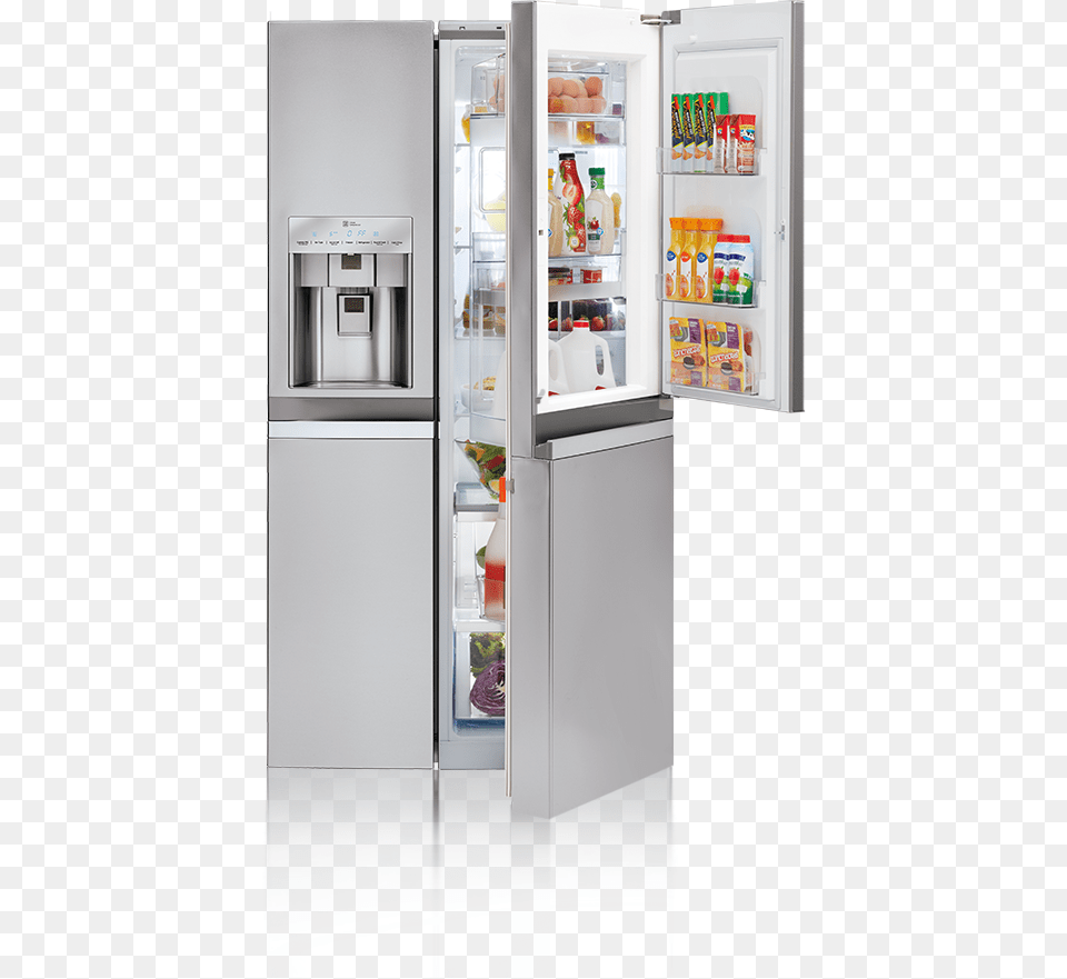 Lg Side By Side Refrigerators Offer The Configuration Lg 4 Piece Stainless Steel Kitchen Set, Appliance, Device, Electrical Device, Refrigerator Free Transparent Png