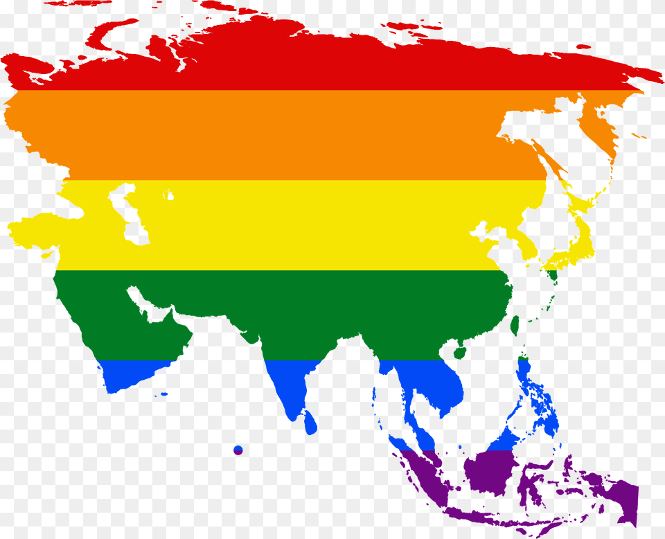 Lgbt Flag Map Of Asia Cultural Regions Of Asia, Chart, Plot, Person, Art Free Png